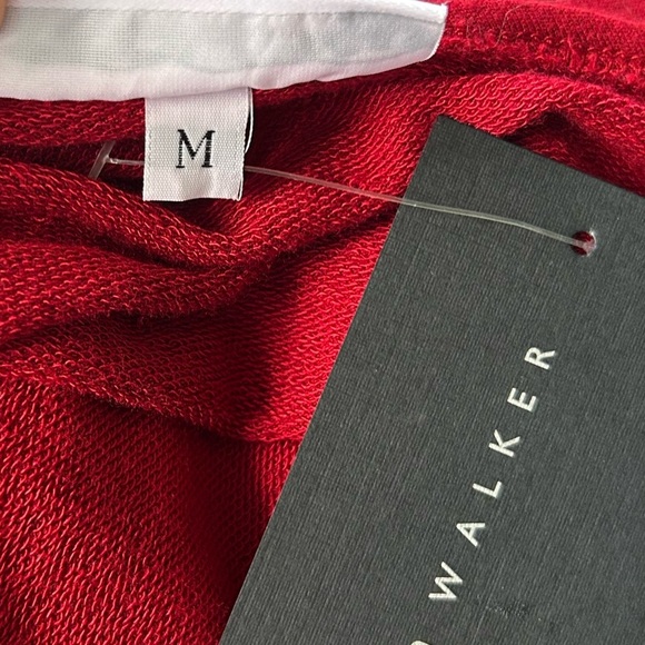 NWT Bryn Walker Chelsea Midi Dress Red Lagenlook Asymmetrical Size M - Picture 5 of 9